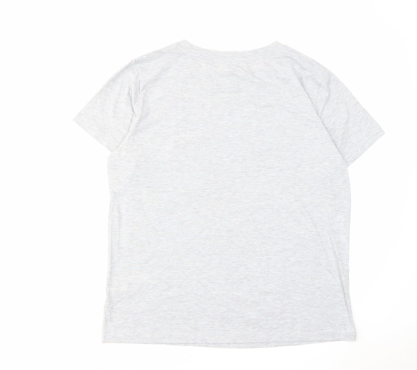 Disney Womens Grey Cotton Basic T-Shirt Size XL Round Neck - Bambi