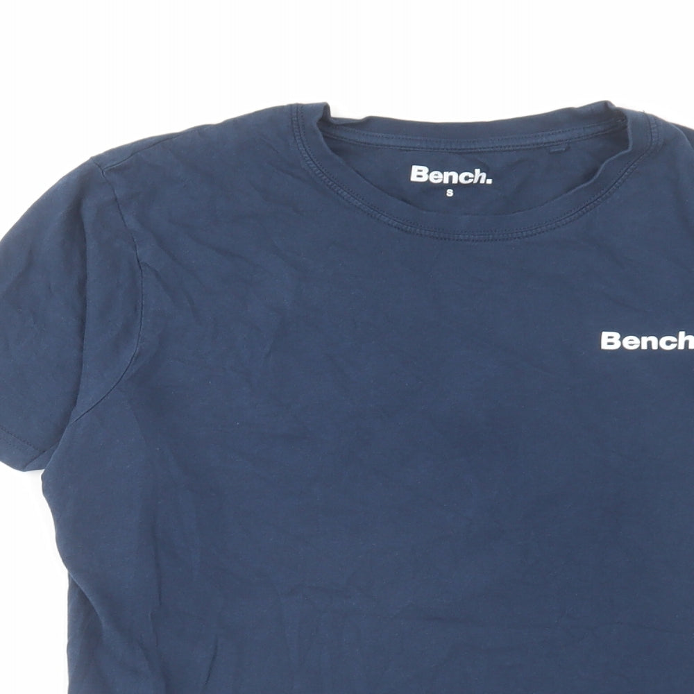 Bench Mens Blue Cotton T-Shirt Size S Crew Neck