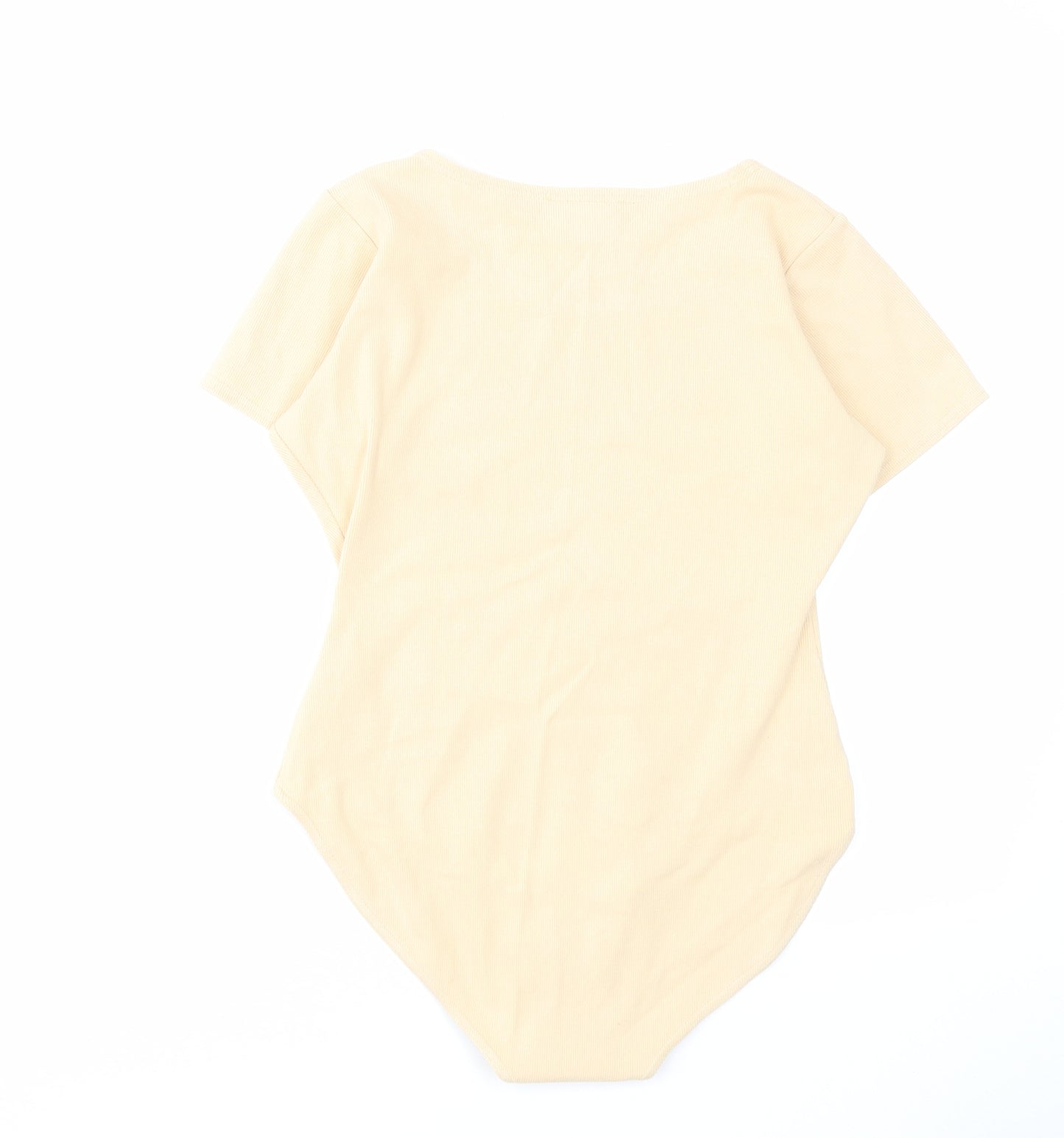 Complete Essentias Womens Ivory Cotton Bodysuit One-Piece Size 12 Snap