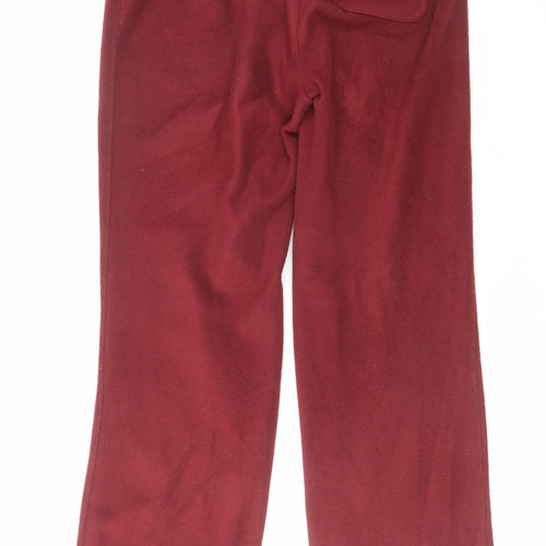 Lands' End Womens Red Polyester Jogger Trousers Size S L28 in Regular Drawstring