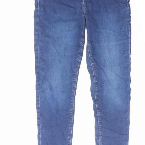 Springfield Womens Blue Cotton Skinny Jeans Size 16 L20 in Regular Zip