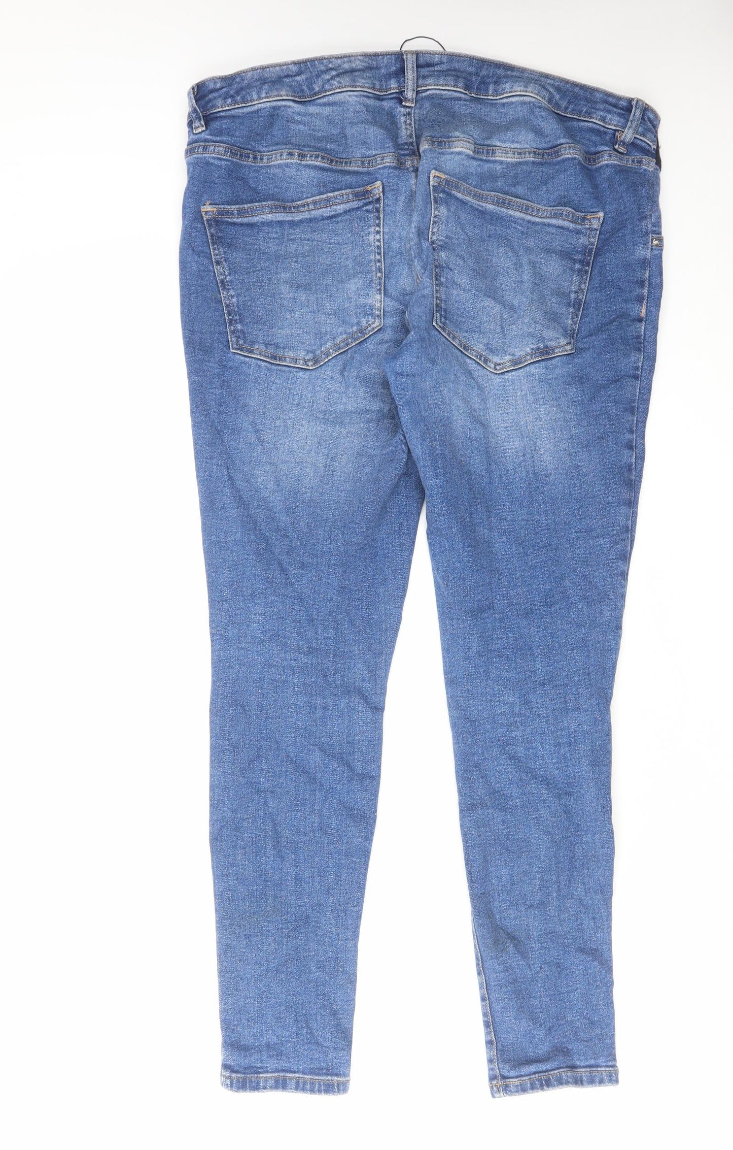 Primark Womens Blue Cotton Skinny Jeans Size 16 L30 in Regular