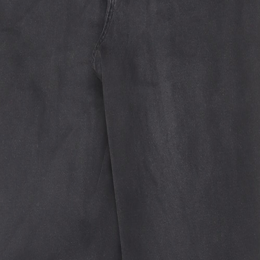 Marks and Spencer Womens Black Cotton Straight Jeans Size 12 L27 in Regular Zip