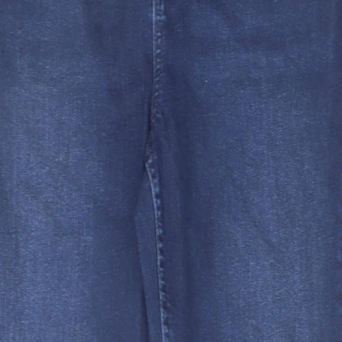 Marks and Spencer Womens Blue Cotton Skinny Jeans Size 16 L28 in Regular Zip