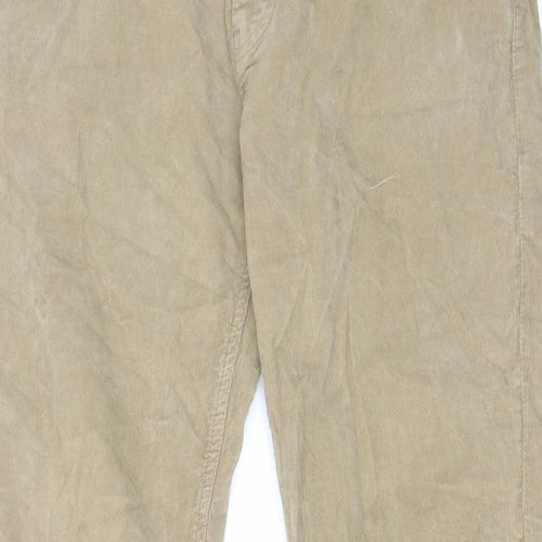 Lois Mens Beige Cotton Trousers Size 34 in L32 in Regular Zip