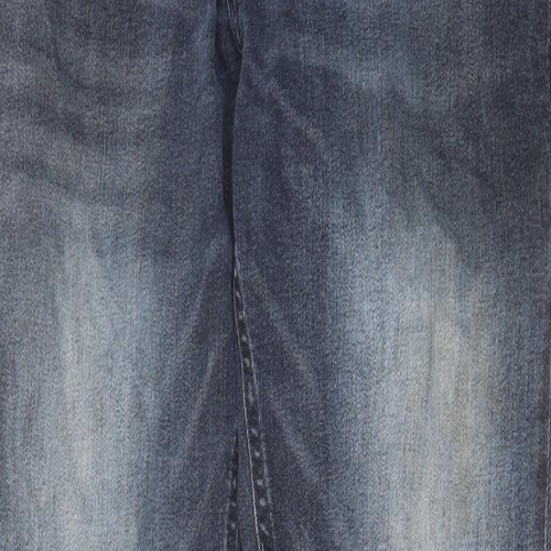 Duck & Cover Mens Blue Cotton Straight Jeans Size 32 in L31 in Slim Zip