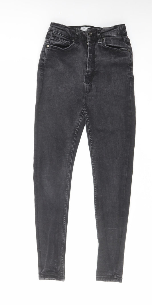 Peacocks Womens Black Cotton Skinny Jeans Size 10 L25 in Regular Zip
