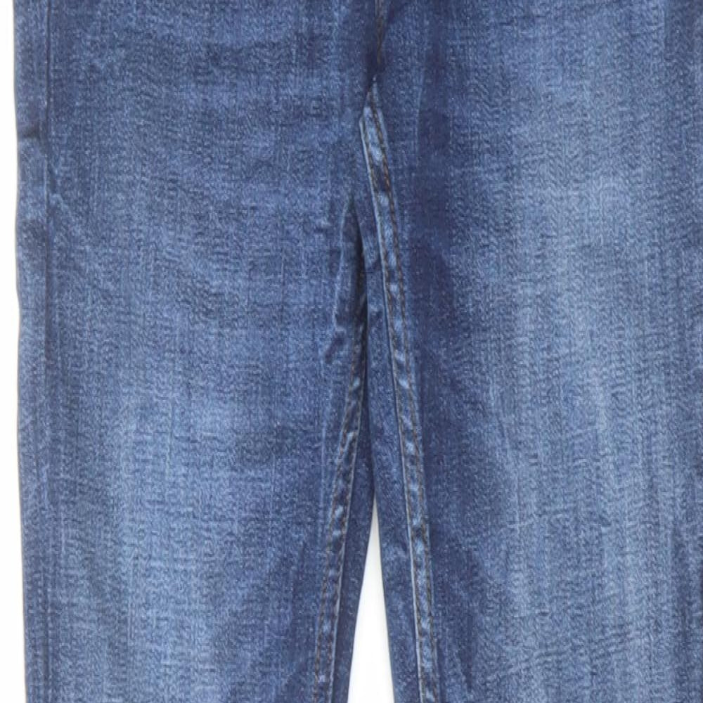 Zara Mens Blue Cotton Straight Jeans Size 28 in L30 in Regular Zip