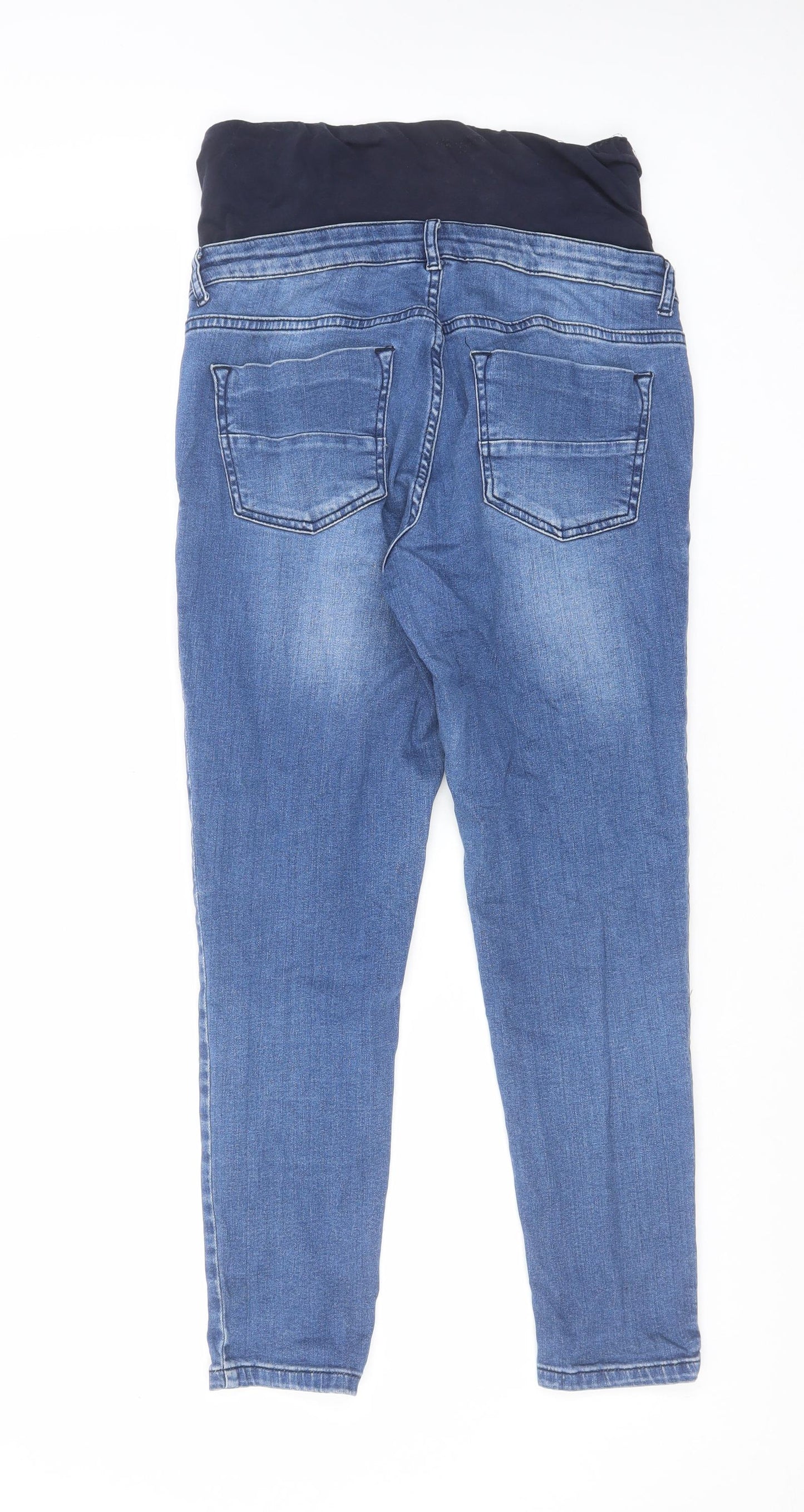 Blooming Marvellous Womens Blue Cotton Straight Jeans Size 12 L26 in Regular Button