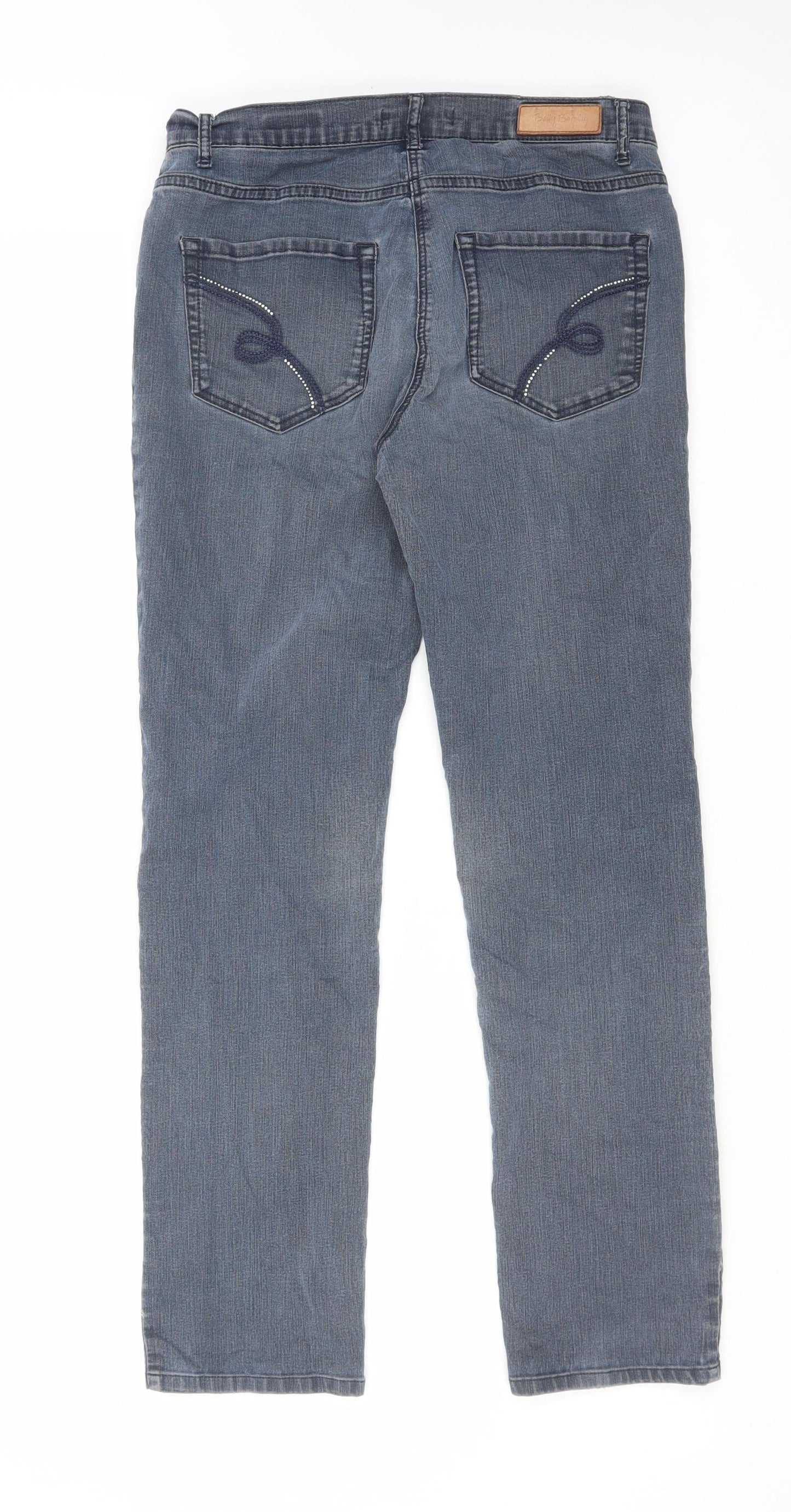 Betty Barclay Womens Blue Cotton Straight Jeans Size 30 in L29 in Regular Zip