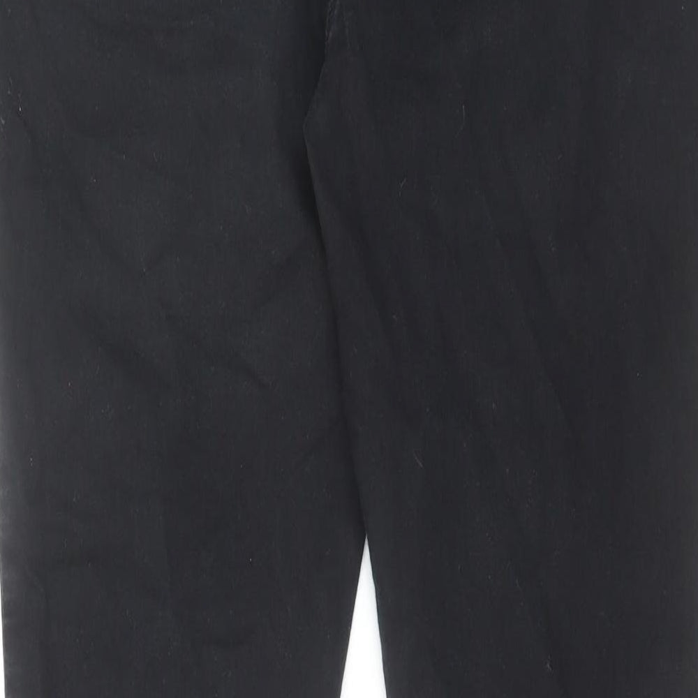 NEXT Womens Black Cotton Skinny Jeans Size 12 L29 in Regular Zip