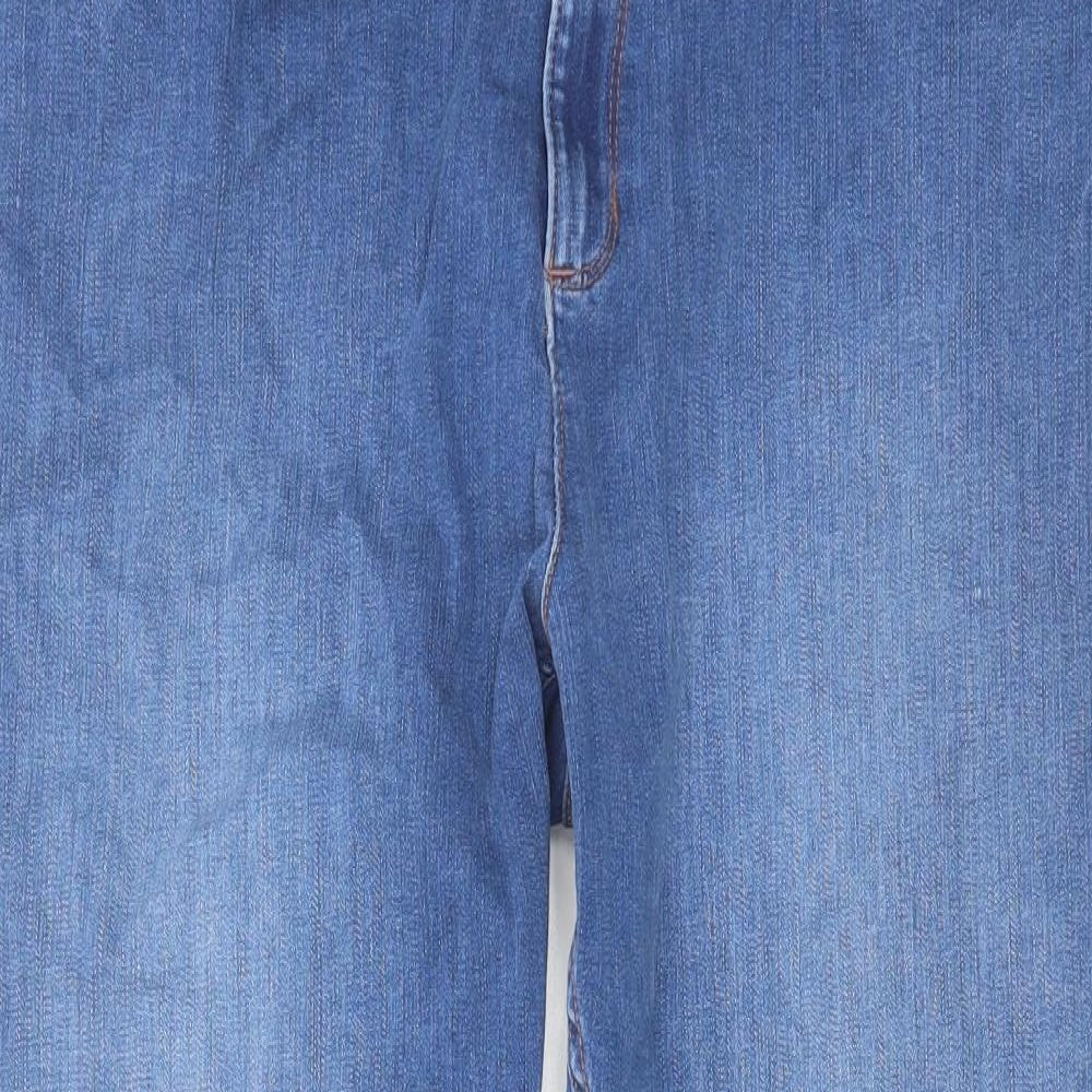 Marks and Spencer Womens Blue Cotton Skinny Jeans Size 20 L26 in Regular Zip