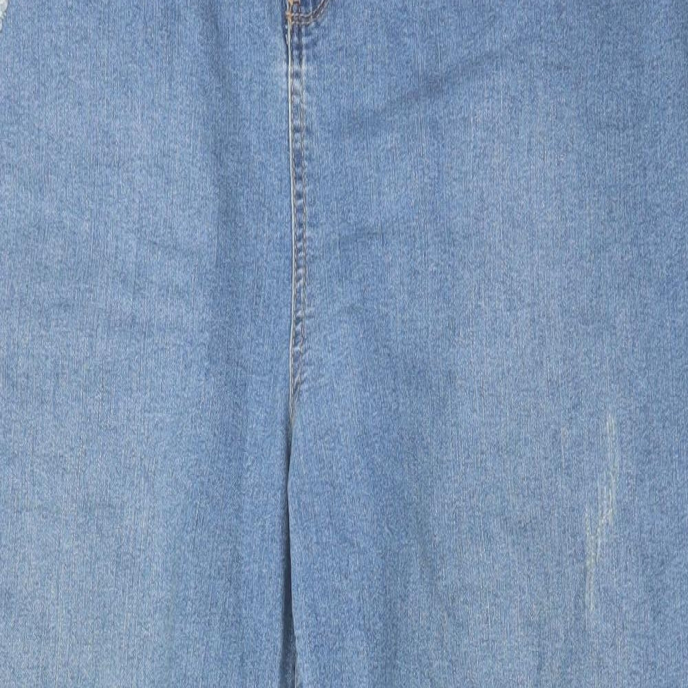 New Look Womens Blue Cotton Mom Jeans Size 20 L28 in Regular Zip