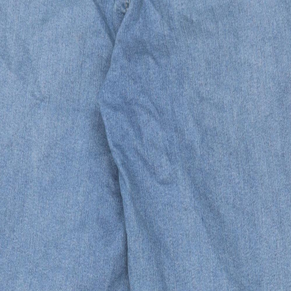 New Look Womens Blue Cotton Mom Jeans Size 20 L28 in Regular Zip