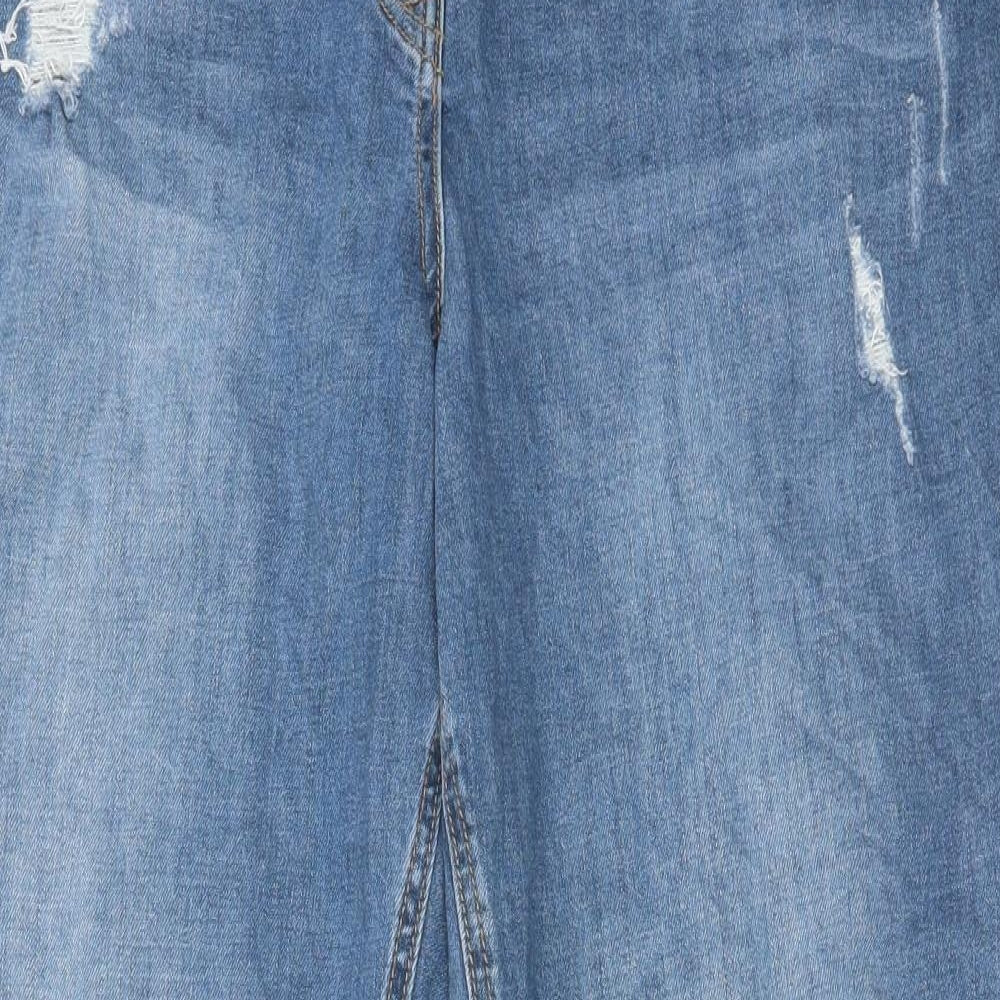 George Womens Blue Cotton Straight Jeans Size 20 L29 in Regular Zip