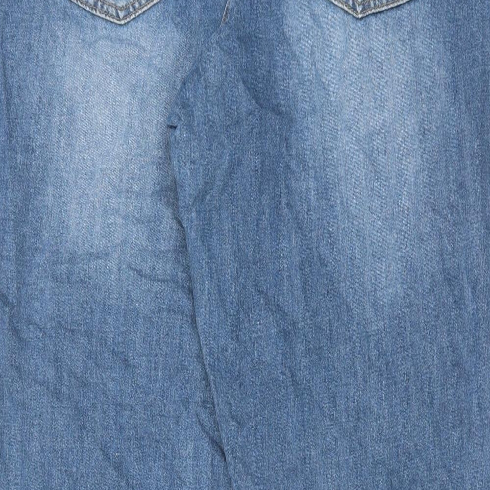 George Womens Blue Cotton Straight Jeans Size 20 L29 in Regular Zip