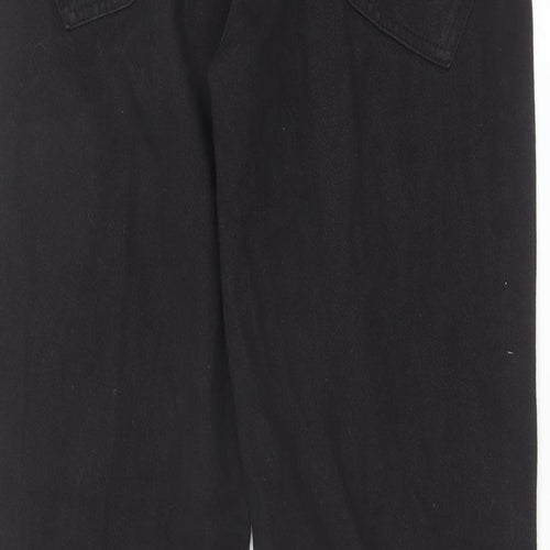 PRETTYLITTLETHING Womens Black Cotton Flared Jeans Size 10 L32 in Regular Zip