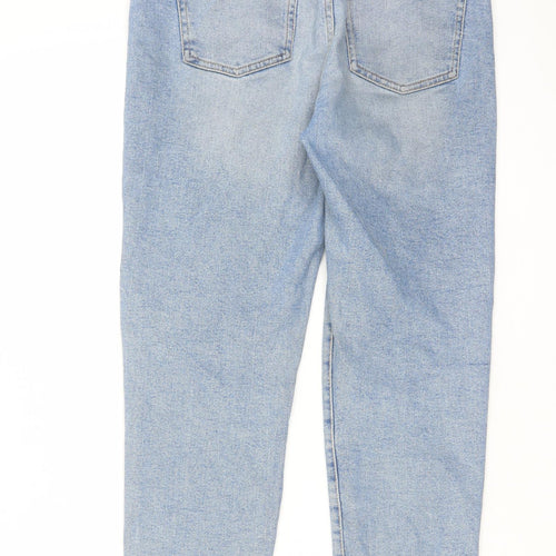 Marks and Spencer Womens Blue Cotton Straight Jeans Size 12 L29 in Regular Zip