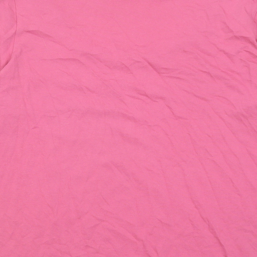 Marks and Spencer Womens Pink Cotton Basic T-Shirt Size 20 Scoop Neck