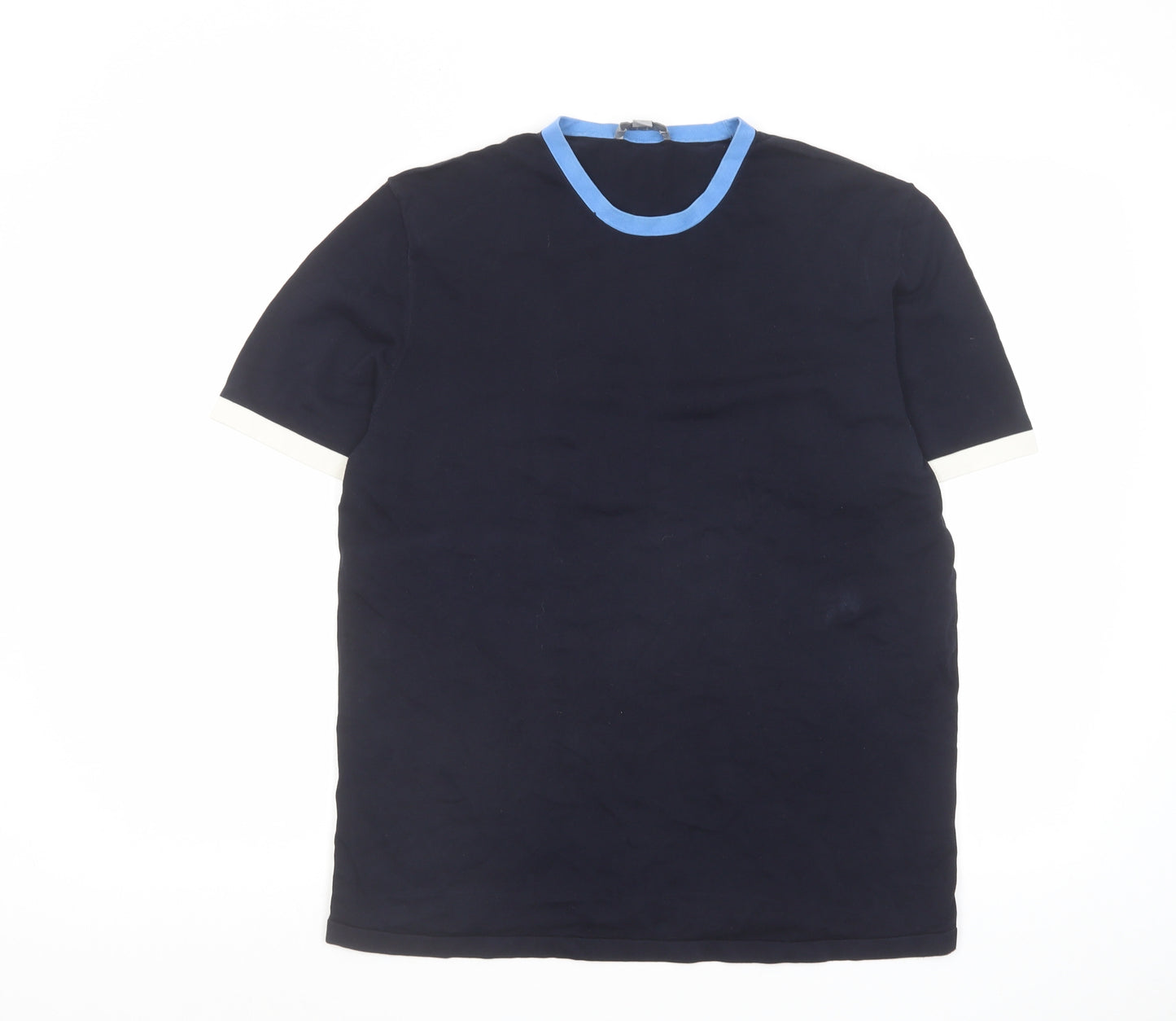 COS Mens Blue Cotton T-Shirt Size L Crew Neck