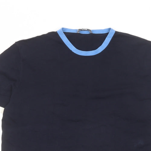 COS Mens Blue Cotton T-Shirt Size L Crew Neck
