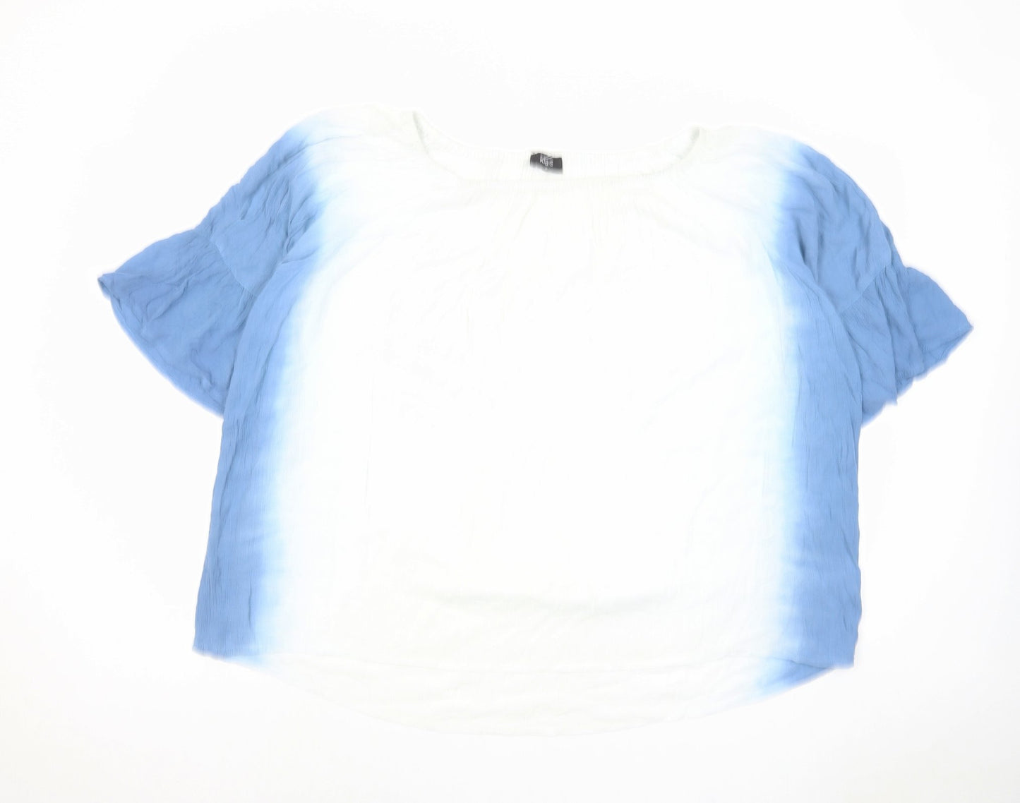 Klass Womens Blue Viscose Basic T-Shirt Size 14 Round Neck