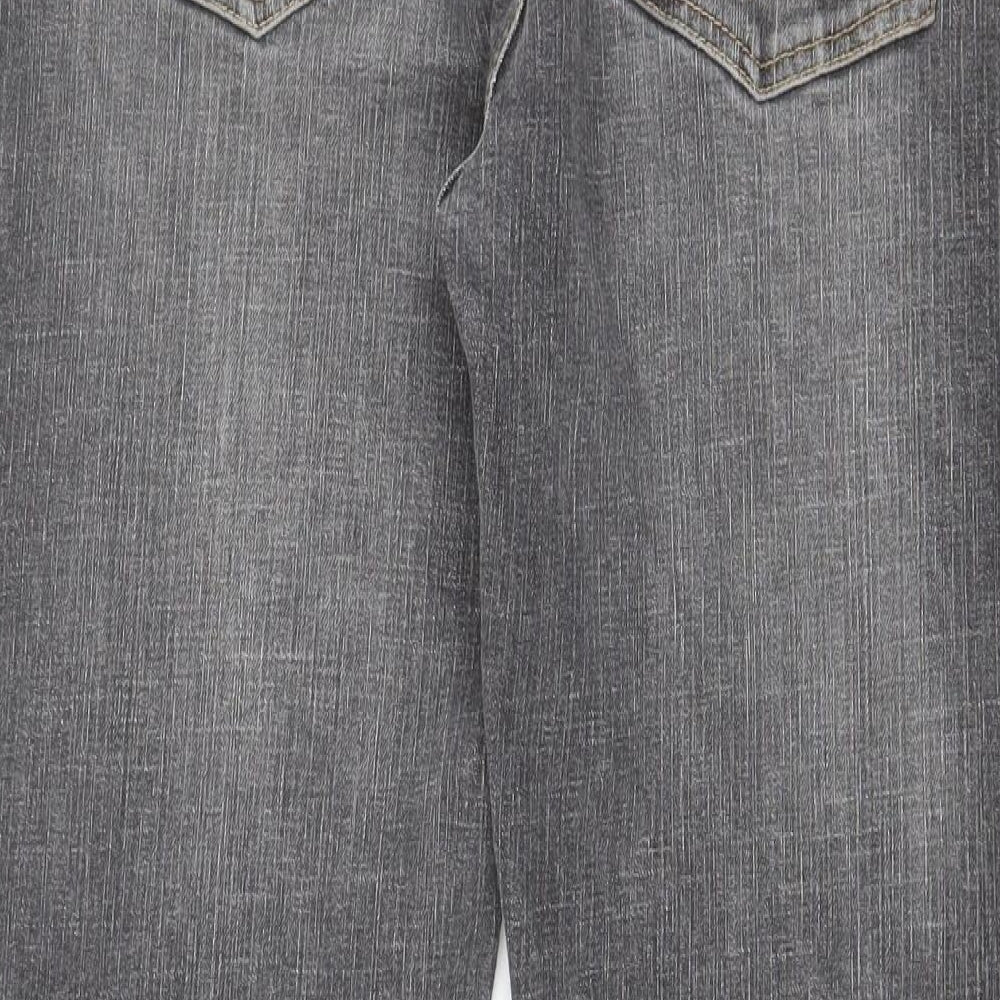 George Mens Grey Cotton Straight Jeans Size 34 in L31 in Regular Zip