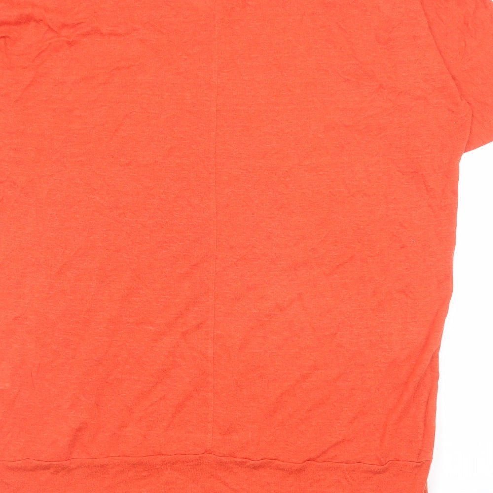 Fenn Wright Manson Womens Orange Linen T-Shirt Dress Size 18 V-Neck Pullover