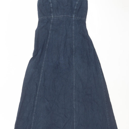 NEXT Womens Blue Cotton A-Line Size 8 Halter Zip