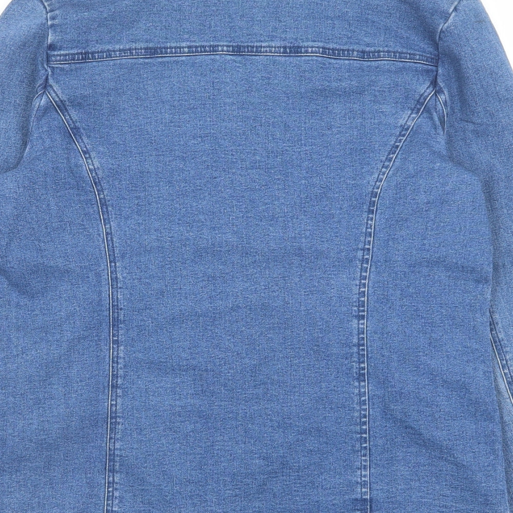 Denim & Co. Womens Blue Jacket Size M Button