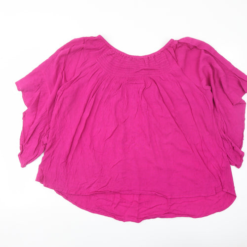 Klass Womens Pink Viscose Basic Blouse Size 20 Round Neck