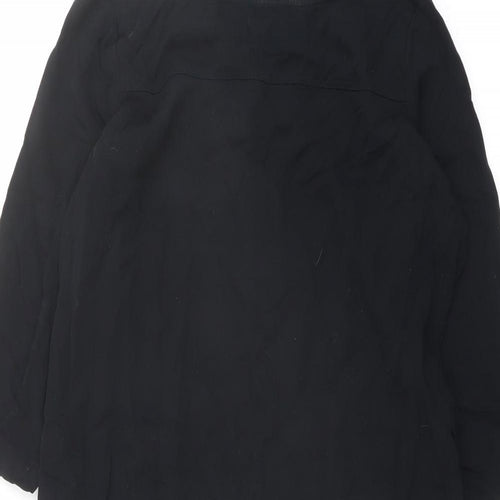 Marks and Spencer Womens Black Viscose A-Line Size 10 Round Neck Button