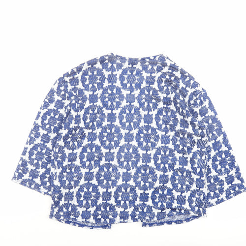 H&M Womens Blue Geometric Jacket Coatigan Size XS