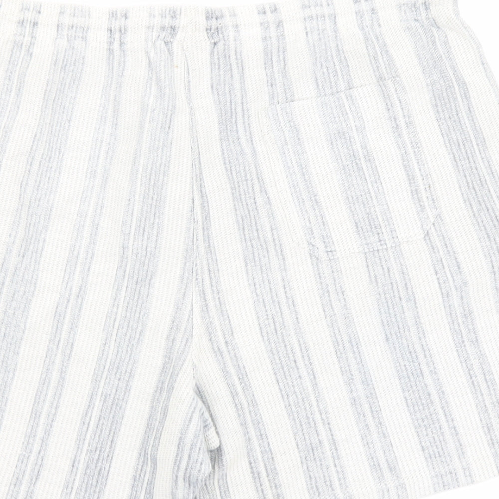 BHS Mens Grey Striped Cotton Bermuda Shorts Size L L6 in Regular Drawstring