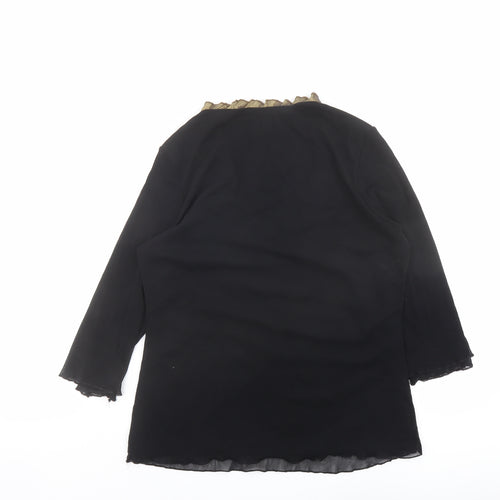 Per Una Womens Black Polyamide Basic T-Shirt Size 18 V-Neck