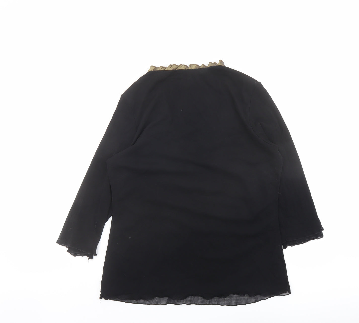 Per Una Womens Black Polyamide Basic T-Shirt Size 18 V-Neck