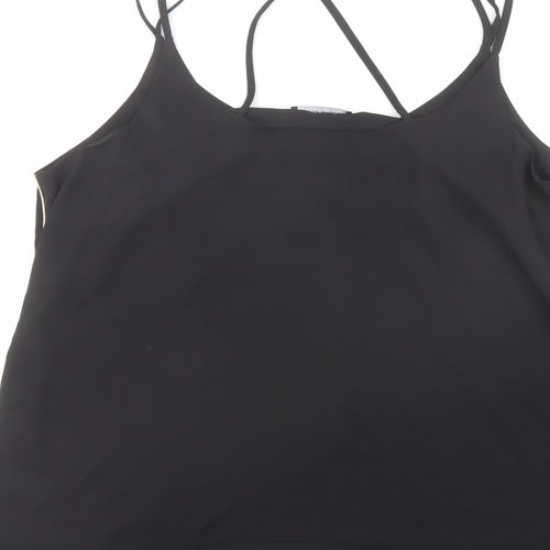 Dorothy Perkins Womens Black Polyester Basic Tank Size 20 V-Neck
