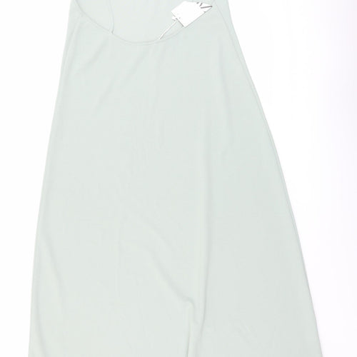 Zara Womens Green Polyester Tank Dress Size L Round Neck Pullover