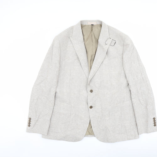 Marks and Spencer Mens Beige Polyester Jacket Suit Jacket Size 46 Regular