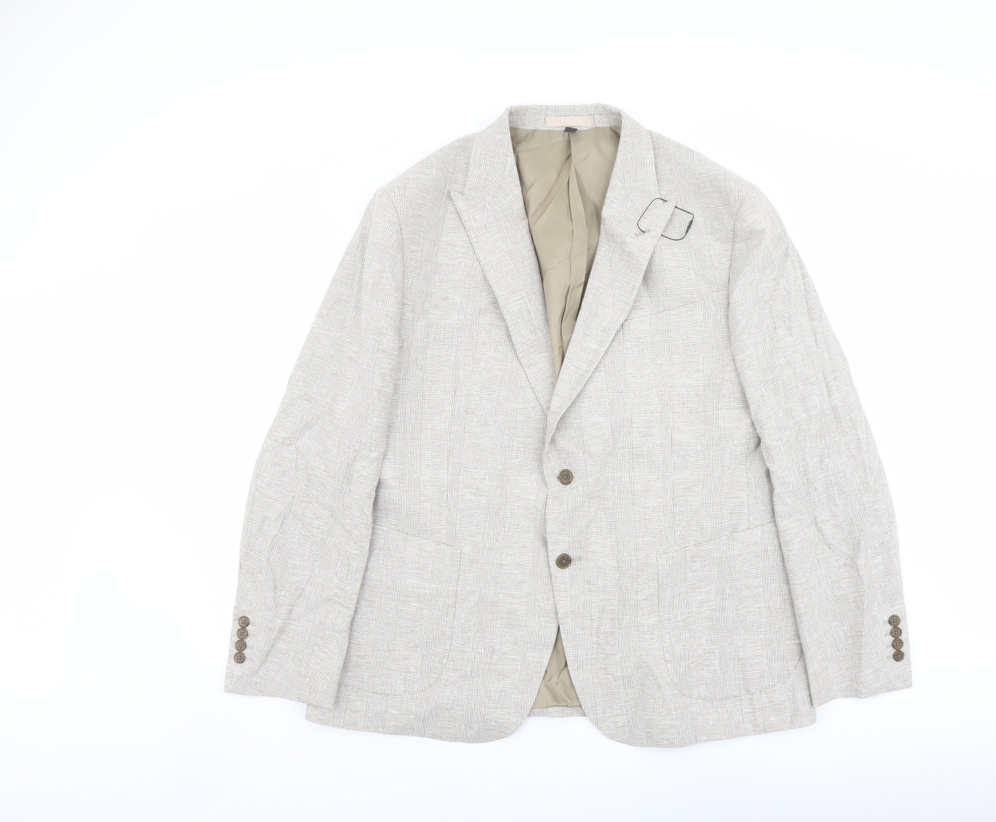 Marks and Spencer Mens Beige Polyester Jacket Suit Jacket Size 46 Regular