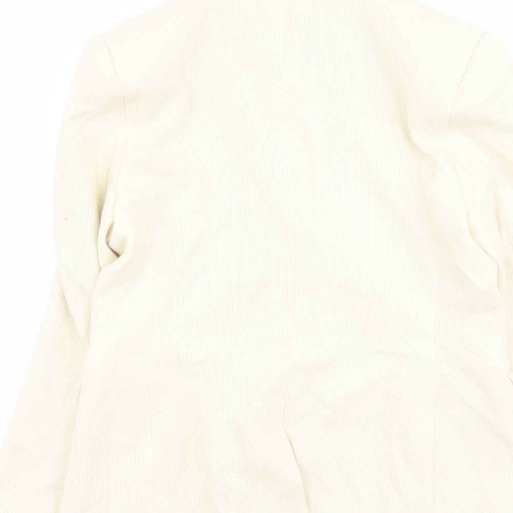 Marks and Spencer Womens Ivory Cotton Jacket Blazer Size 8