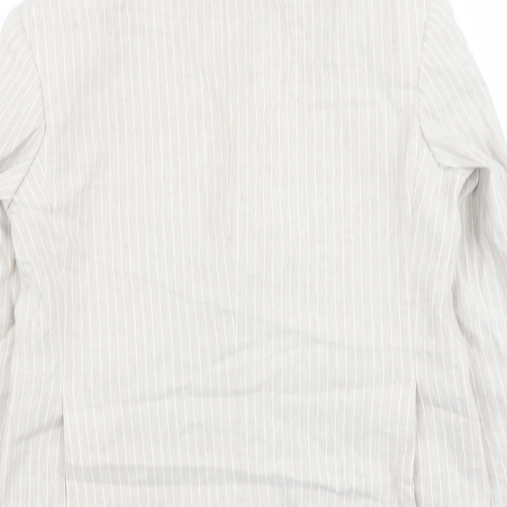 Marks and Spencer Mens Beige Striped Linen Jacket Suit Jacket Size 38 Regular