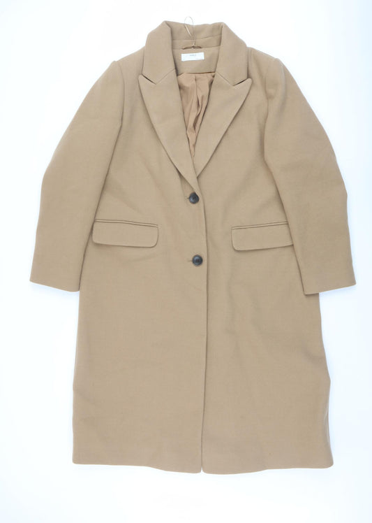 Marks and Spencer Womens Beige Overcoat Coat Size 18 Button