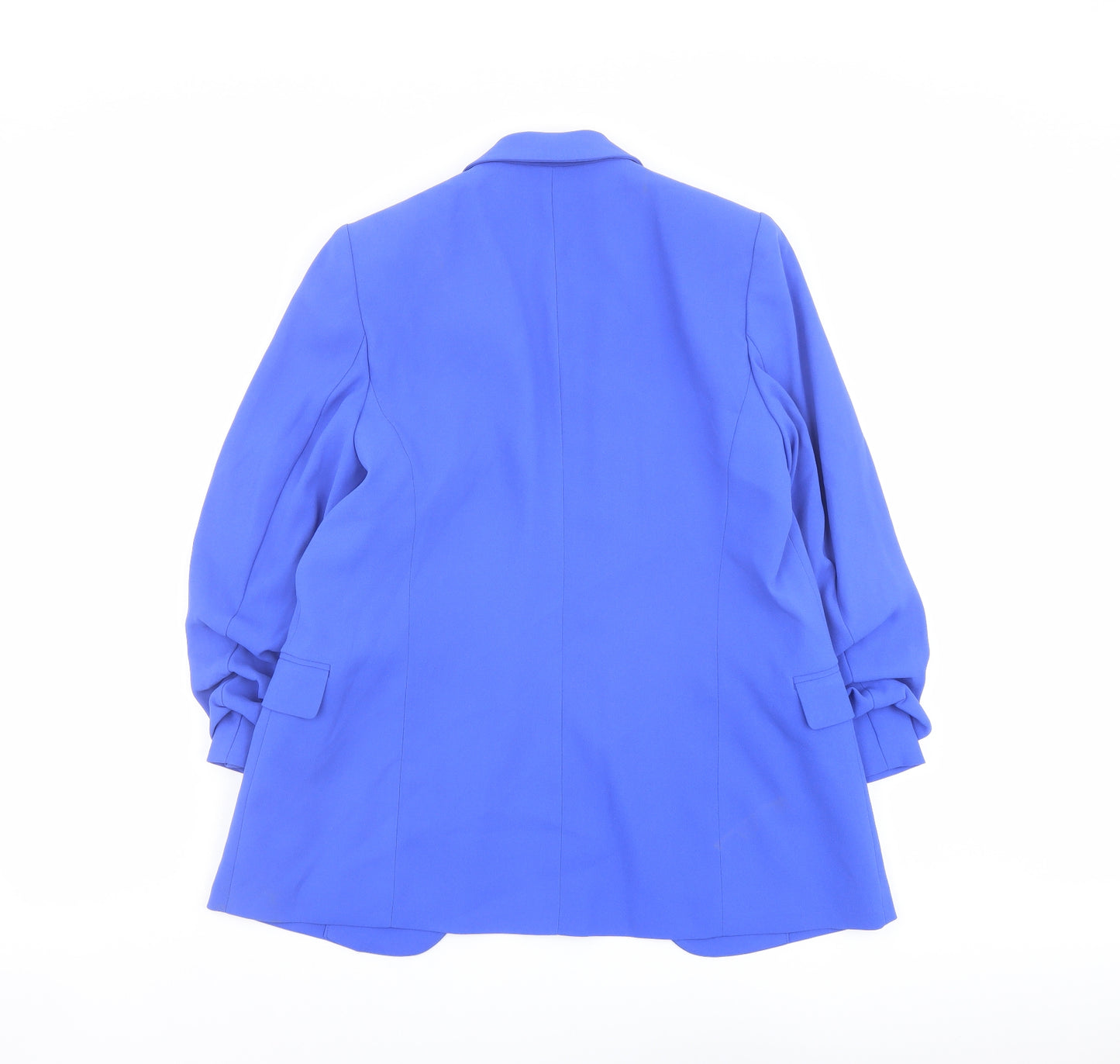 Marks and Spencer Womens Blue Herringbone Polyester Jacket Blazer Size 10