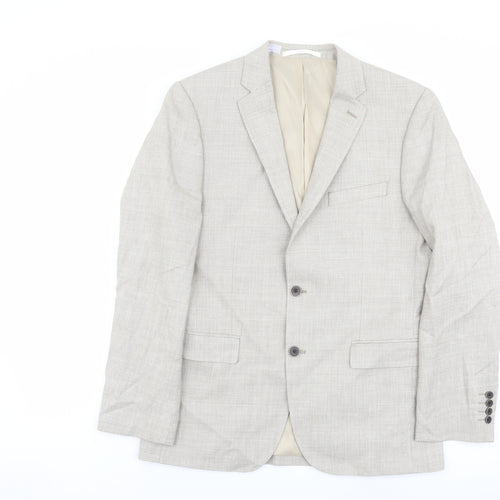 Marks and Spencer Mens Beige Polyester Jacket Suit Jacket Size 42 Regular