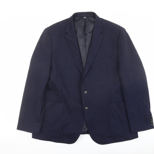 Marks and Spencer Mens Blue Polyamide Jacket Suit Jacket Size 48 Regular