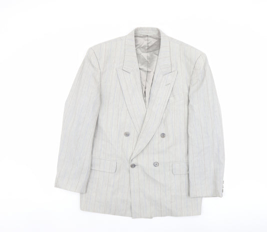 Winner Mens Grey Striped Wool Jacket Suit Jacket Size 44 Regular