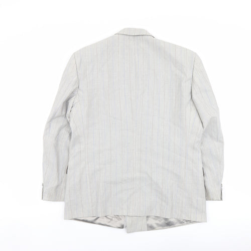 Winner Mens Grey Striped Wool Jacket Suit Jacket Size 44 Regular
