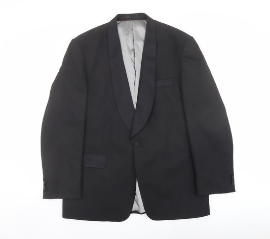 Armando Mens Black Polyester Tuxedo Suit Jacket Size 44 Regular