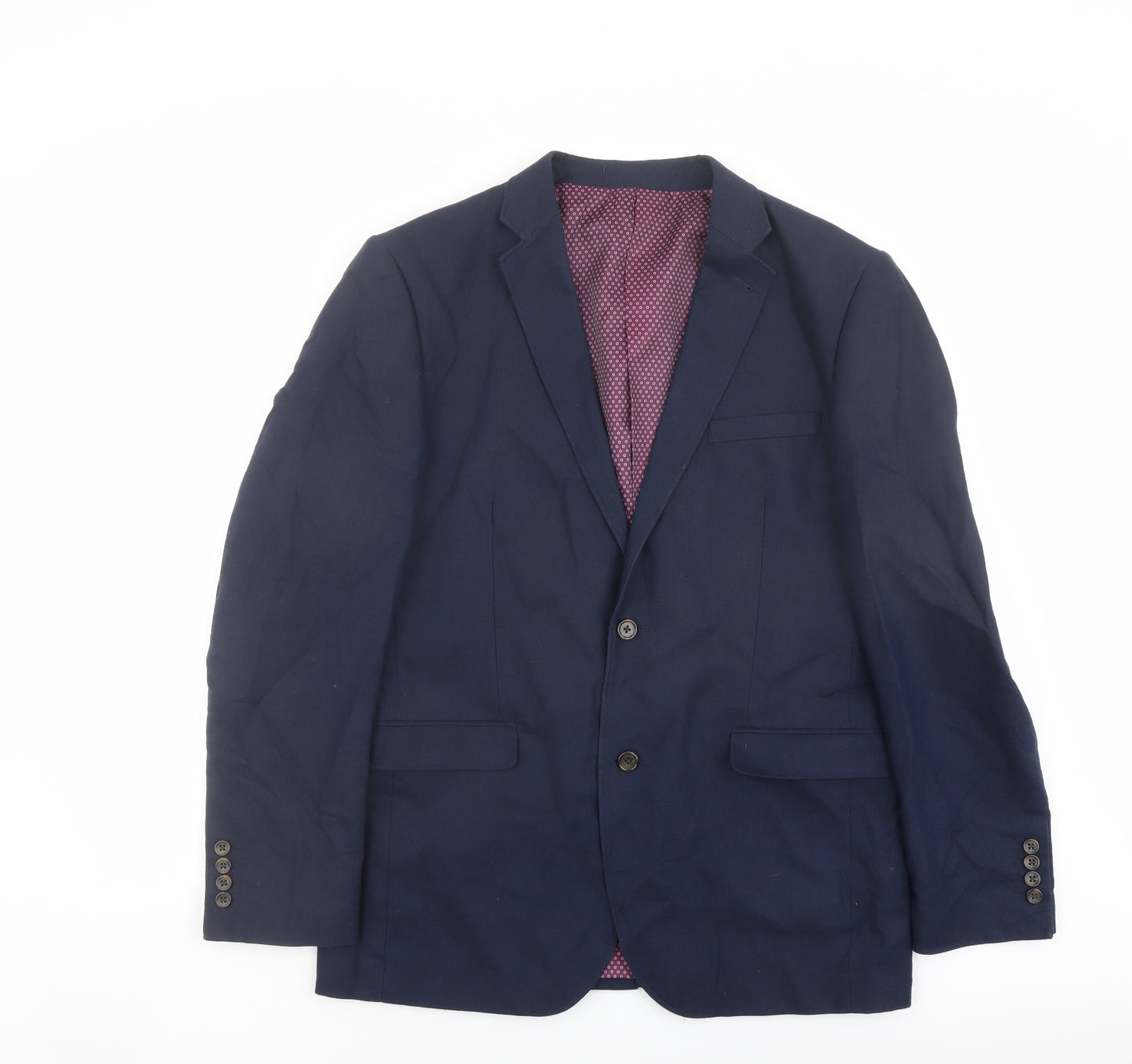 NEXT Mens Blue Linen Jacket Suit Jacket Size 44 Regular